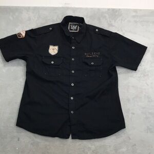 Bulzeye Black Label Saints & Sinners Short Sleeve Pearl Snap Shirt Size XL